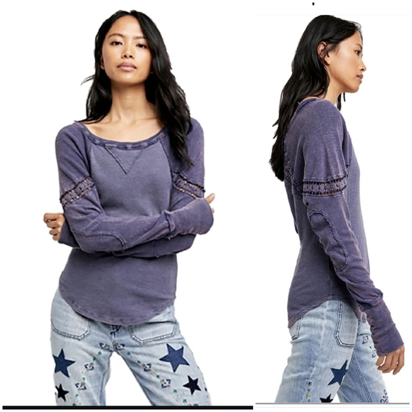 Free People Luella Crochet back Termal Top - Picture 2 of 4